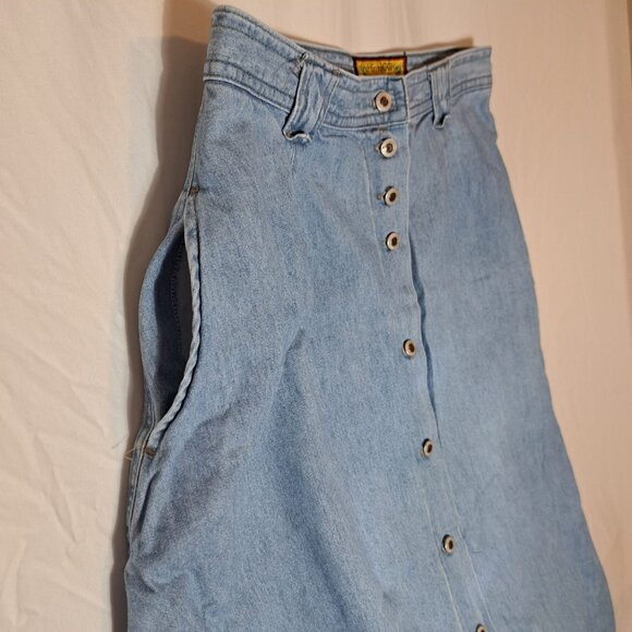 JG HOOK Women’s A-line Denim Button Up Skirt Size 12 Pockets Classic‎ Cotton - Picture 3 of 8